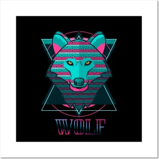 Cute Wolf Animal Colorfull Posters and Art